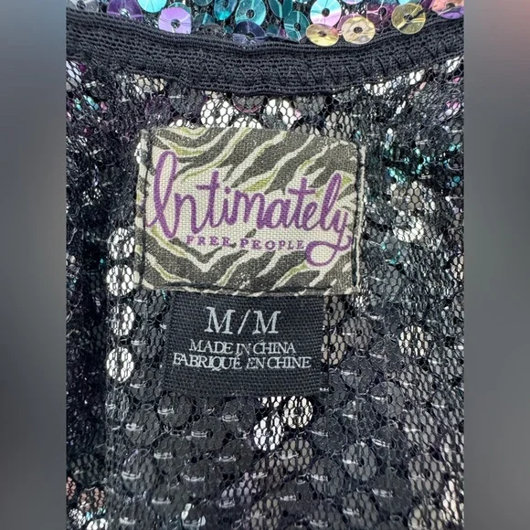 FREE PEOPLE Intimately Psychedelic Sequin Slip Dress Women’s‎ Size Medium - Picture 7 of 8